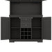 Coffee Bar Cabinet Kitchen Cabinet with Storage, Farmhouse Wine Cabinet with Drawers shelves and cabinets, Buffet Cabinet Wine & Glass Racks for Dining Room, Kitchen, Black - DTYStore