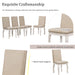 5-Piece Farmhouse Dining Table Set Wood Round Extendable Table and 4 Upholstered Chairs