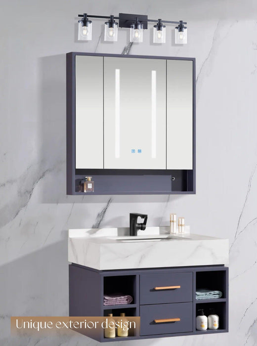 5-Light E26 Bulb Vanity Lights,Matte Black Bathroom Vanity Light Fixtures with Clear Glass, Indoor Wall Light for Bathroom, Living Room, Mirror, Bedroom,Hallway