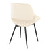 Fabrico Mid-Century Modern Accent/Dining Chair in Black Metal and Cream Faux Leather by LumiSource - Set of 2 - DTYStore