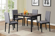 Noyes Faux Leather Seat Metal Frame Dining Chairs, Set of 4, Gray - DTYStore