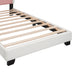 Twin size Upholstered Princess Bed With Crown Headboard,Twin Size Platform Bed with Headboard and Footboard, White+Pink - DTYStore