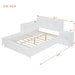 Full Size Wooden platform bed with Multi-functional Storage Space, Nightstand, 2 Drawers, USB Ports and Desk, White
