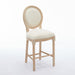 Solid Wood Bar stools Set of 2, Classic French Country Wooden Barstools with Upholstered Seating - DTYStore