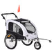 Dog Bike Trailer 2-In-1 Pet Stroller with Canopy and Storage Pockets, White - DTYStore