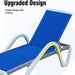 Patio Chaise Lounge Adjustable Aluminum Pool Lounge Chairs with Arm All Weather Pool Chairs for Outside,in-Pool,Lawn (Blue, 1 Lounge Chair+1 Plastic Table) - DTYStore