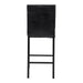 Metal Frame Counter Height Chairs Set of 4 Brown Faux Leather Seat Black Metal Finish Dining Chairs - DTYStore