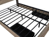 Farmhouse Bed Frame Queen Size with LED Lights and Charging Station, Wooden Queen Bed with 2 Storage Drawers, Rustic Headboard with Sliding Barn Door Storage Cabinets - DTYStore