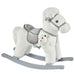 Kids Plush Ride-On Rocking Horse with Bear Toy, Children Chair with Soft Plush Toy & Fun Realistic Sounds, White - DTYStore