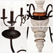 Retro White and Rust Color Chandelier With Light Fixture 6 Light (E12 NO include Bulb) Pendant Light Fixtures for Dining Room, Lobby, Kitchen, Bedroom, Living Room, Conference Room, Home Office