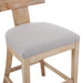 27' Counter Stools Set of 2, Upholstered Counter Height Bar Stools with Solid Rubber Wood Frame, Backrest, Footrest, Armless Barstools for Home Bar, Kitchen Counter, PEBBLE LINEN & Natural - DTYStore