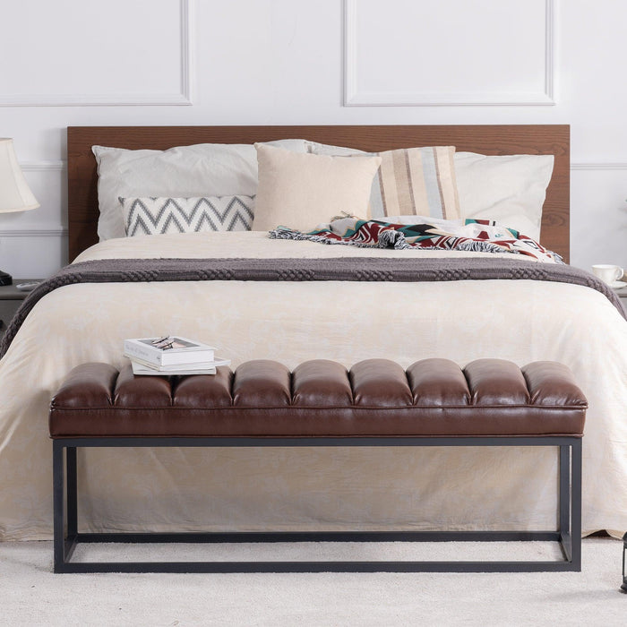 Metal Base Upholstered Bench for Bedroom for Entryway - DTYStore