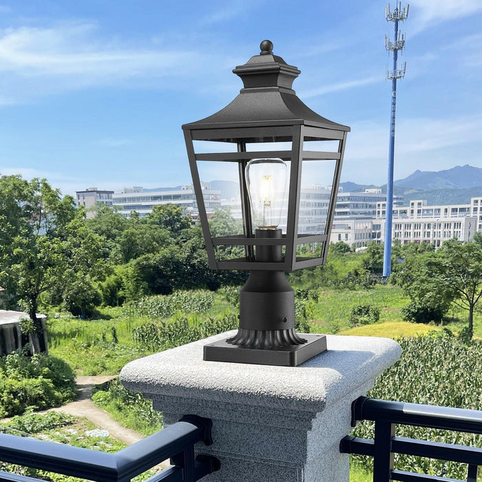 Large Outdoor Post Lights Lamp Post Light Fixture, 18inch Waterproof Aluminum Post Lamp with Clear Glass, Fence Post Deck Lighting for Garden, Patio, Pathway - DTYStore