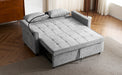 56.9" Loveseat Sofa Pull-out Sofa Bed Sleeper Sofa with a Reversible Backrest Cushion, Side Pockets, Two USB Ports and a Phone Holder for Living Room, Grey - DTYStore