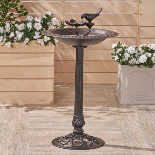 Outdoor Aluminum and Iron Bird Bath - Image 1