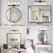 Modern 4-Light Vanity Bathroom Mirror Light, Frosted White Glass with Black Iron Frame, Contemporary Wall Sconce for Bedroom, Bathroom, And Dressing Room (Bulb Not Included) - DTYStore