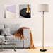 Floor Lamp for Living Room with Beige Lampshade, Standing Lamp Tall Industrial Floor Lamp Reading for Bedroom, Office (No Included Bulb) -Matte Black+Matte Gold - DTYStore