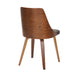 Anabelle Mid-Century Modern Dining/Accent Chair in Walnut Wood and Brown Faux Leather by LumiSource - Set of 2 - DTYStore
