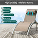 Pool Lounge Chairs Set of 3, Adjustable Aluminum Outdoor Chaise Lounge Chairs with Metal Side Table, All Weather for Deck Lawn Poolside Backyard (Khaiki, 2 Lounge Chair+1 Table) - DTYStore