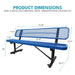 6 ft. Outdoor Steel Bench with Backrest in Blue - DTYStore