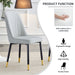 Modern dining chairs are equipped with light gray PU artificial leather backrest cushions and black metal legs, suitable for restaurants,kitchens,and bedrooms.Set of 4pieces (light gray+PU)W1151118943 - DTYStore