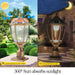 Retro Gold Solar Column Headlights With Dimmable LED(2 pack)