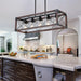 5-Light Retro Farmhouse Chandelier For Kitchen, Living room, Dining room Red and Black(No Bulbs) - DTYStore