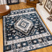 Area Rug 8x10 Vintage Bohemia Large Persian Non-slip Washable Rug For Living Room Kitchen Bedroom Living Room Geometry Blue/Black - DTYStore