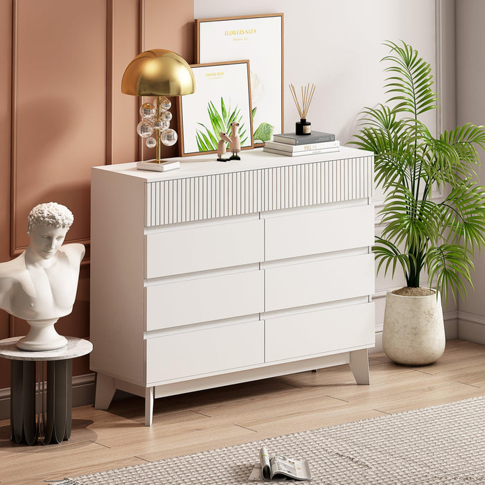 8-Drawer Storage Cabinet with Decorative Finish,for Bedroom,Living Room,Dining Room,Hallways,Easy Assembly - DTYStore