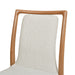 Scandi Upholstered Natural Light Brown Wood Dining Chair, Set of 2, White Pepper Stain Resistant High Performance Polyester - DTYStore