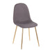 Pebble Contemporary Chair in Gold Steel and Charcoal Fabric by LumiSource - Set of 2 - DTYStore