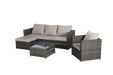 3 Pieces Patio Furniture Set,Outdoor Woven Sectional L- Shaped Patio Furniture ,Wicker Conversation Set with single sofa, and Detachable Lounger &Coffee Table for Backyard Poolside - DTYStore