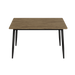 Modern minimalist walnut wood grain tabletop dining table and chair 4-piece set, stylish dining table, kitchen dining table, black metal leg design, suitable for 4-6 people dining