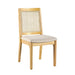 Modern Solid Wood Dining Chair with Rattan Inset Back, Set of 2, Natural - DTYStore