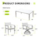 7PC Patio Aluminum Furniture, Modern Dining Set including 4 Dining Chairs & 2 Swivel Rockers Sunbrella Fabric Cushioned and Two-tone Table Top Rectangle Table with Umbrella Hole, Matte White+Grayish - DTYStore