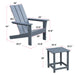3Pcs Outdoor Adirondack Chairs,Patio Lawn Chairs with Side Table,for Deck Garden Backyard Balcony,Dark Grey - DTYStore