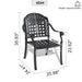 Cast Aluminum Patio Dining Chair 6PCS With Black Frame and Cushions In Random Colors - DTYStore