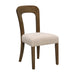 Dining Chairs Set of 2, Upholstered Kitchen Side Chairs with Beige Fabric Seating Light Brown Solid Rubber Wood Legs, 330 LBS Weight Capacity - DTYStore