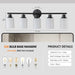 Modern 5-Light Vanity Bathroom Mirror Light, Frosted White Glass with Black Iron Frame, Contemporary Wall Sconce for Bedroom, Bathroom, And Dressing Room (Bulb Not Included) - DTYStore