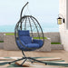 Egg Chair with Stand Indoor Outdoor Swing Chair Patio Wicker Hanging Egg Chair Hanging Basket Chair Hammock Chair with Stand for Bedroom Living Room Balcony - DTYStore