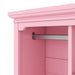 Open children's wardrobe with a hanging rod and open shelves, one large drawer, low design close to the ground for easy access,Pink. - DTYStore