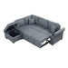 Sleeper Sectional Sofa, L-Shape Corner Couch Sofa-Bed with Storage Ottoman & Hidden Arm Storage & USB Charge for Living Room Apartment, Dark Gray - DTYStore