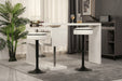 Round Storage Bar Stool Set of 2, White Faux Leather Height Adjustable Barstool, 360°Counter Height Swivel Stool, Armless Bar Chair with Metal Frame for Kitchen Counter Dining Living Room - DTYStore