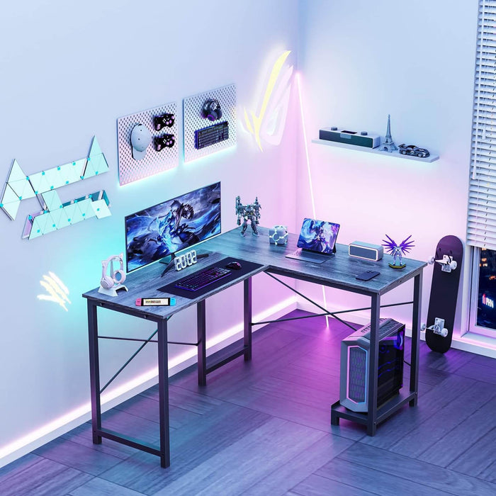 L Shaped Gaming Desk,Gray - DTYStore