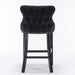 Furniture,Contemporary Velvet Upholstered Wing-Back Barstools with Button Tufted Decoration and Wooden Legs, and Chrome Nailhead Trim, Leisure Style Bar Chairs,Bar stools,Set of 2 (Black),SW1824BK - DTYStore