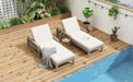 Outdoor Lounge Chairs Set of 2, 5-Position Chaise Lounge Outdoor, Patio Chaise Lounge with Cushion & Adjustable Backrest, Pool Lounge Chairs Set of 2 for Backyard, Deck, and Lawn, Gray - DTYStore