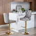 Furniture,Thick Golden Swivel Velvet Barstools Adjusatble Seat Height from 25-33 Inch, Modern Upholstered Bar Stools with Backs Comfortable Tufted for Home Pub and Kitchen Island (Gray,Set of 2) - DTYStore
