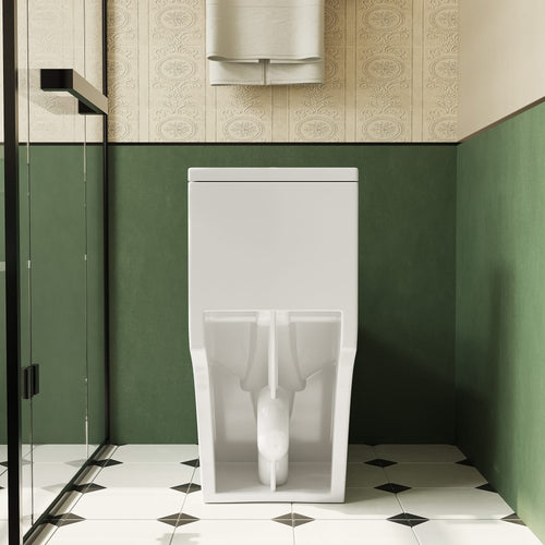 1.1/1.6 GPF Elongated Comfort Height Floor Mounted One-Piece Toilet ,  CUPC Certified, WaterSense Cetified, Ceramic, White Color, Soft Close Seat - Image 5