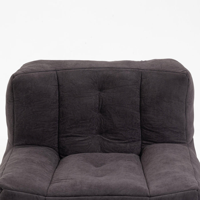 Fluffy bean bag chair, comfortable bean bag for adults and children, super soft lazy sofa chair with memory foam and ottoman, indoor modern focus bean bag chair for living room, bedroom, apartment