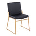 Dutchess Contemporary Dining Chair in Gold Steel and Black Faux Leather by LumiSource - Set of 2 - DTYStore